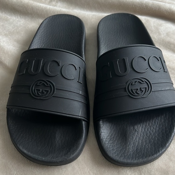 Gucci Logo Slide Rubber Black. Size 8 - Picture 4 of 16